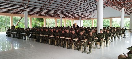 559 members of the Army Reserve Force undergoing Battalion Organizational training in Camiguin Island