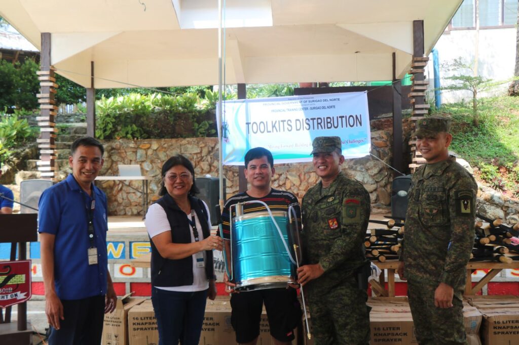 28 Former Rebels receive livelihood items from TESDA in Surigao del Norte